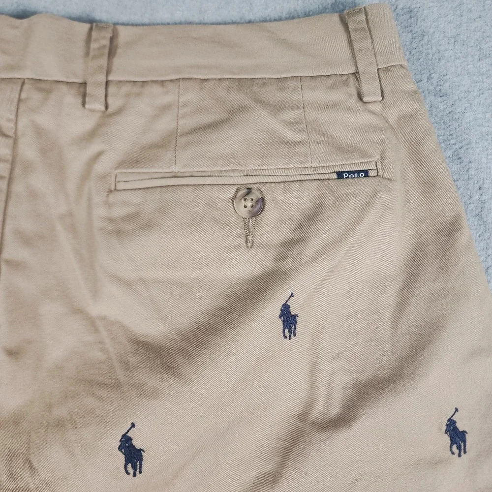 Polo Ralph Lauren AOP Shorts Mens‎ 31x9 Beige Chino Pony Logo Classic